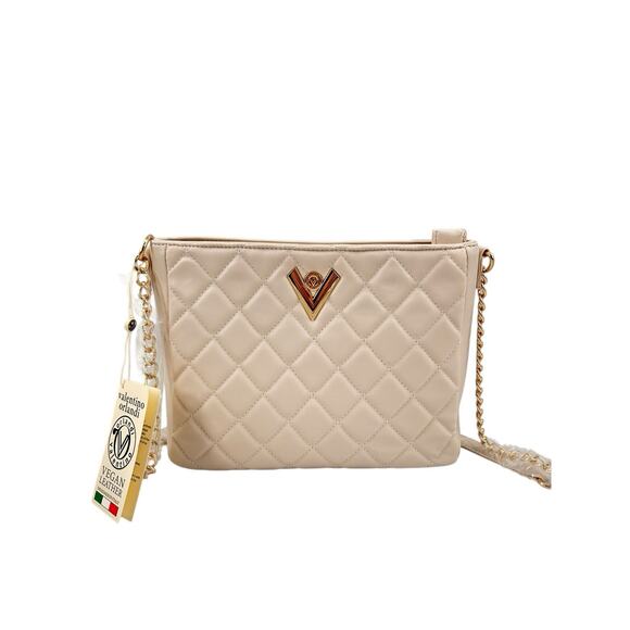 Valentino Orlandi NWT Bone Quilted Vegan Leather Cross Body Handbag Purse $278 - Picture 3 of 14